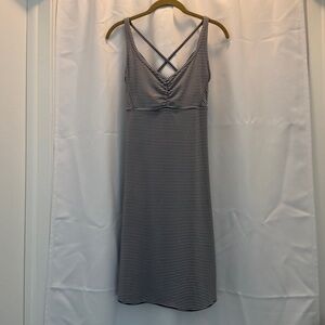 Prana Grey Striped  Rebecca Dress with Crisscross Straps Size S